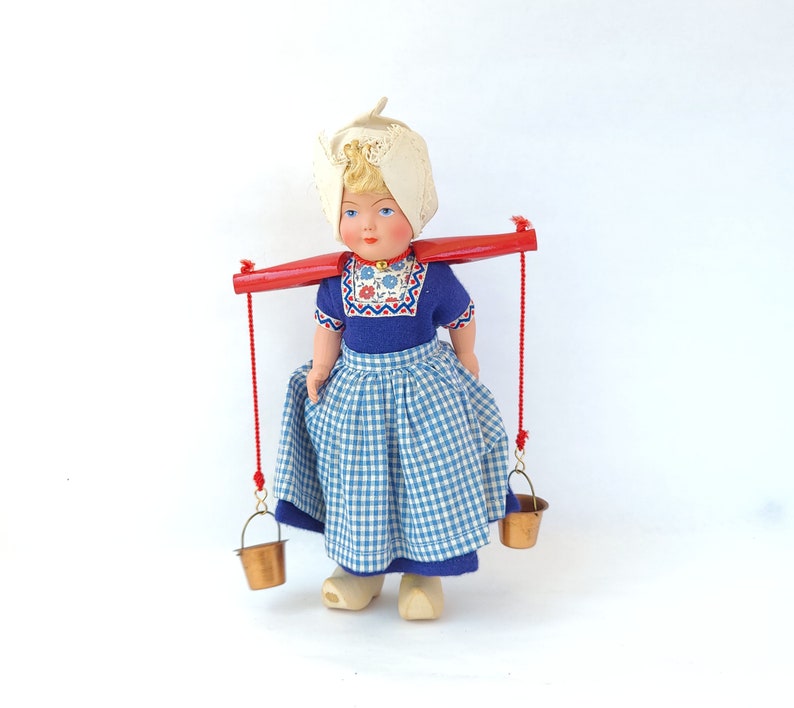 Vintage Dutch Girl Milkmaid Doll by Dovina Dolls Vintage Dutch Doll / Vintage Doll / Milkmaid Doll / Kitschy Doll / Kitschy Cute image 2