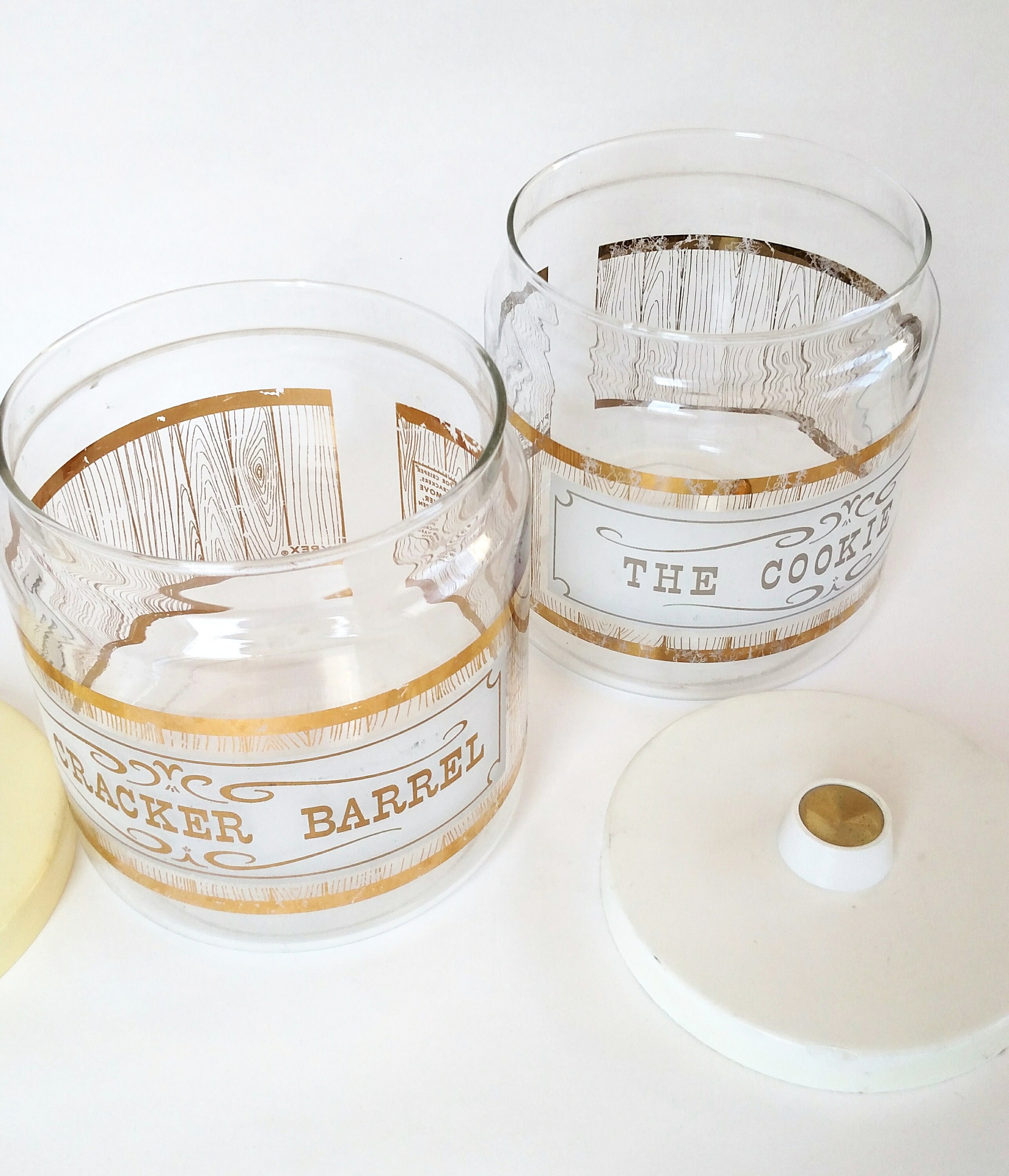 Vintage Pyrex Cookie Jar and Cracker Barrel
