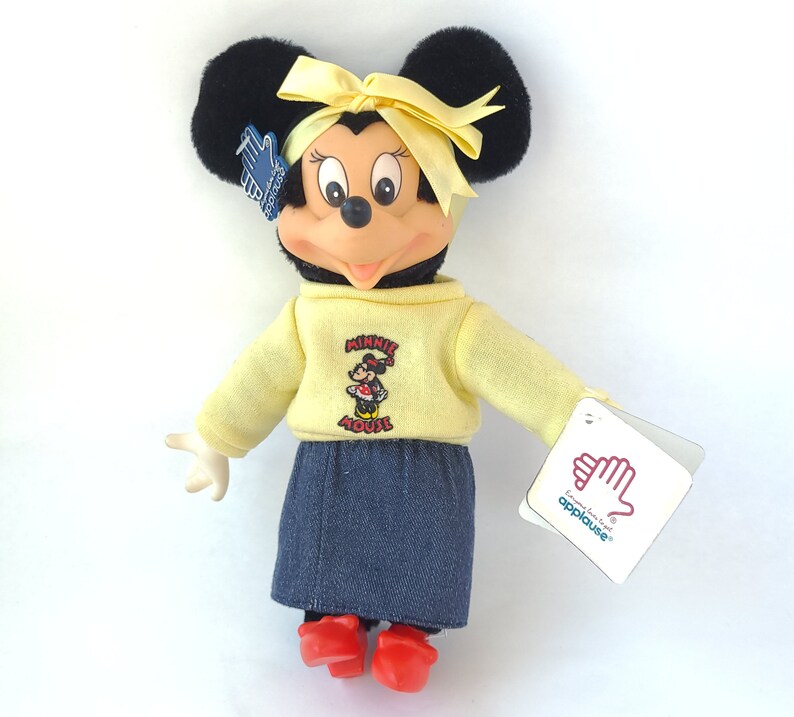 Peluche Minnie Mouse alla moda vintage degli anni '80 8413 di Applause Peluche anni Ottanta / Disney vintage / Giocattolo anni Ottanta immagine 2