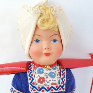 Vintage Dutch Girl Milkmaid Doll by Dovina Dolls Vintage Dutch Doll / Vintage Doll / Milkmaid Doll / Kitschy Doll / Kitschy Cute image 3