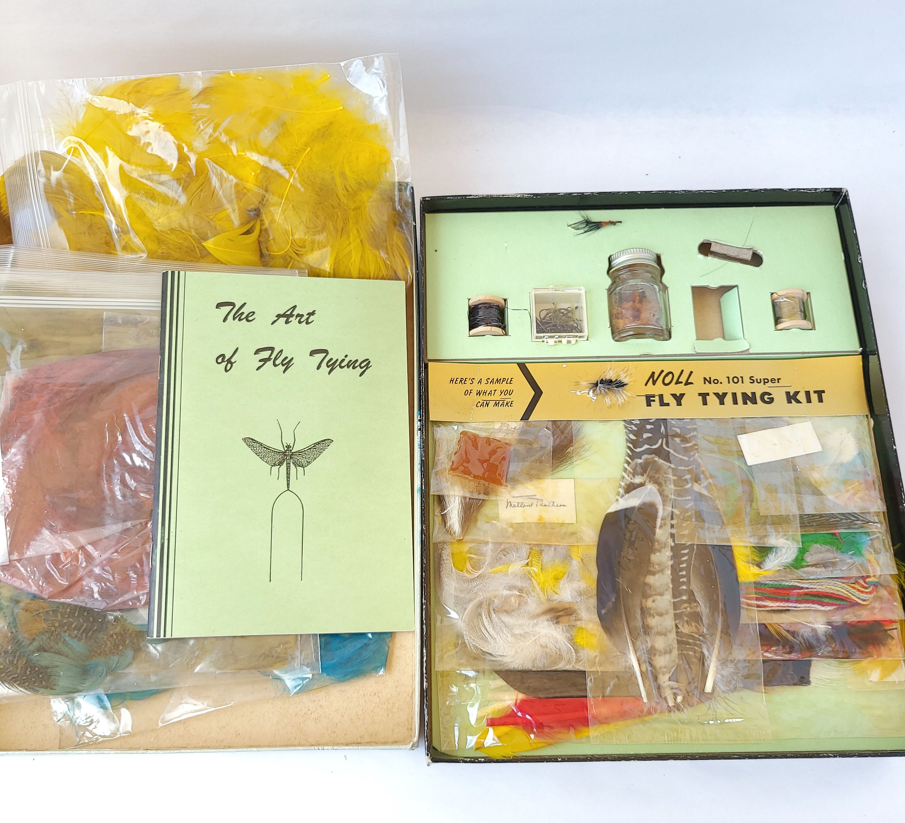 Vintage Noll Fly Tying Kit Super 101 Pa Made 1950s Fly Fishing Popping Bug  Jig