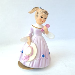 Vintage Schmid Bros Birthday Girl Musical Figurine in Purple Vintage Figurine / Kitschy Cute / Vintage Birthday / Vintage Kitsch image 3