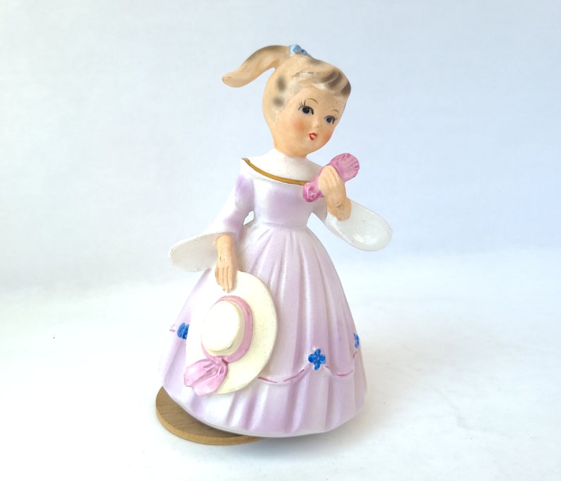 Vintage Schmid Bros Birthday Girl Musical Figurine in Purple Vintage Figurine / Kitschy Cute / Vintage Birthday / Vintage Kitsch image 3