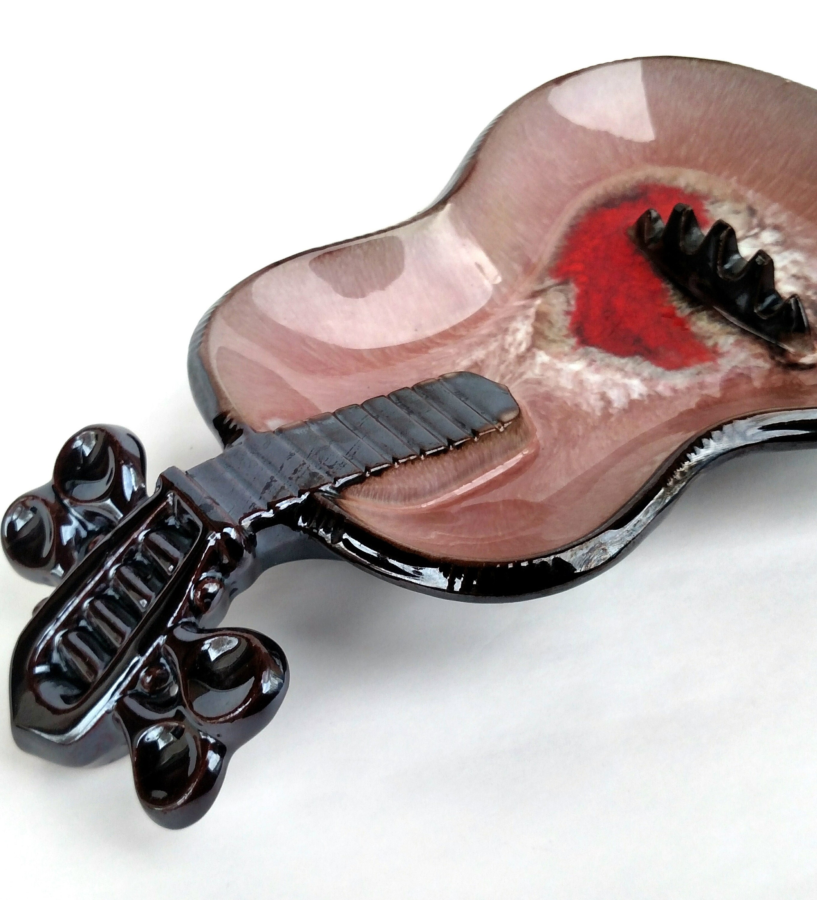 Vintage Ceramic Guitar Ashtray