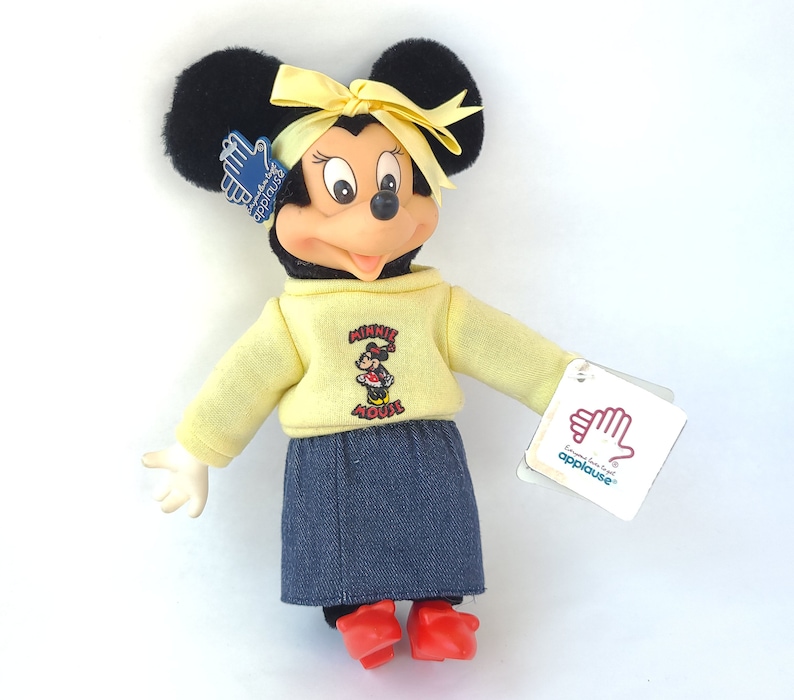 Peluche Minnie Mouse alla moda vintage degli anni '80 8413 di Applause Peluche anni Ottanta / Disney vintage / Giocattolo anni Ottanta immagine 1