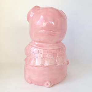 Vintage Large Ceramic Piggy Bank with Bowtie: Kitschy Decor image 5