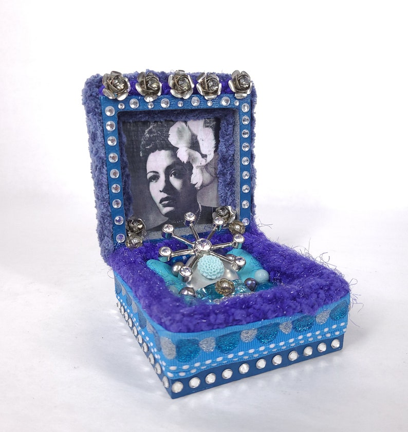 Billie Holiday Altar Shrine Box One of A Kind / Mixed Media Assemblage / Altar Box / Lady Sings The Blues image 1