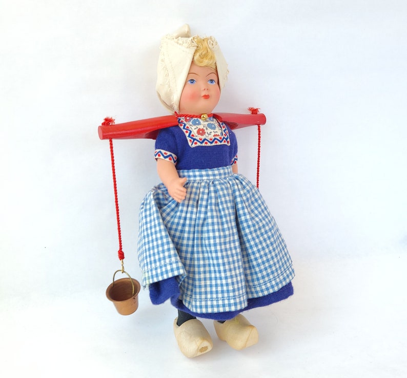 Vintage Dutch Girl Milkmaid Doll by Dovina Dolls Vintage Dutch Doll / Vintage Doll / Milkmaid Doll / Kitschy Doll / Kitschy Cute image 4