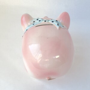 Vintage Cork Nose Piggy Bank in Pink and Blue Kitschy Cute / Kitschy Piggy Bank / Vintage Kitsch / Vintage Piggy Bank image 7