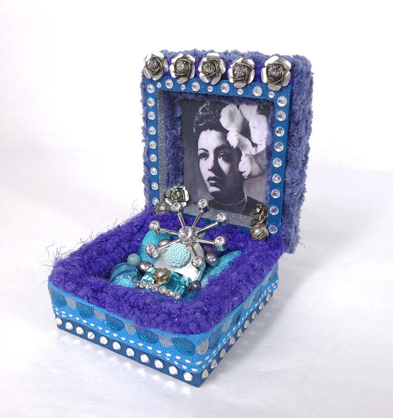 Billie Holiday Altar Shrine Box One of A Kind / Mixed Media Assemblage / Altar Box / Lady Sings The Blues image 7