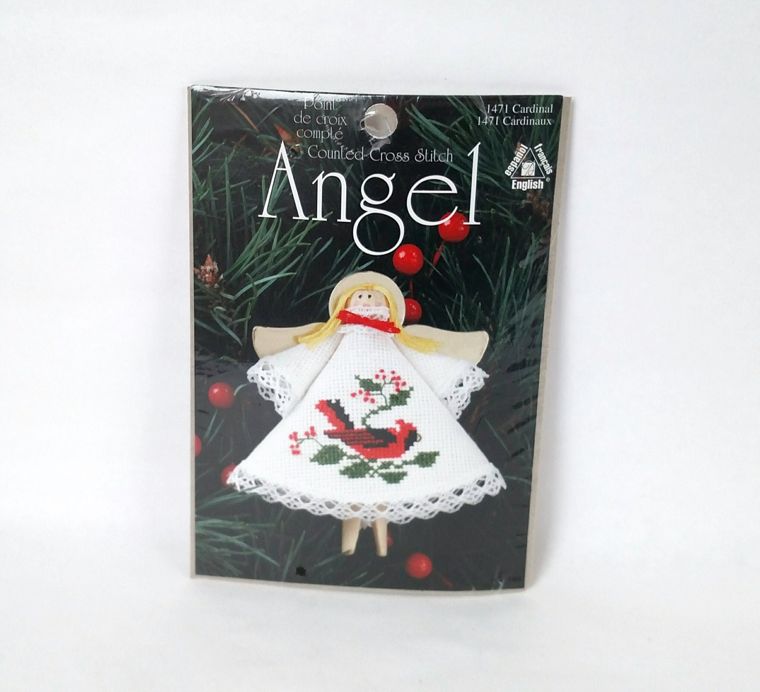 Clothespin Angel Counted Cross Stitch Kit with Snowman Design 1470