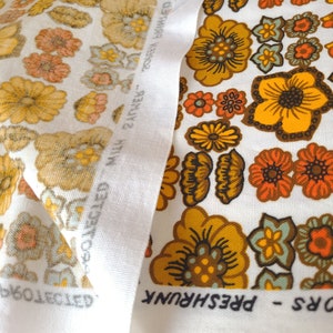 Vintage Dupont Savalux Screen Print Floral Fabric 62 x 49 Groovy Fabric / Retro Fabric / Vintage Fabric image 8
