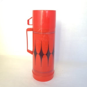 Seeley Vintage Thermos Rosso e Nero Diamante 2 Tazze 16 oz Thermos ...
