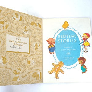 Vintage 1960's Bedtime Stories A Little Golden Book Vintage Kids Book / Retro Kids Book / Kitschy Kids Book / Kitschy Cute imagem 3