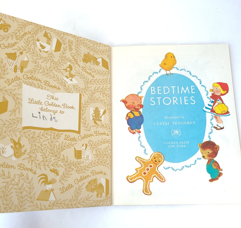 Vintage 1960's Bedtime Stories A Little Golden Book Vintage Kids Book / Retro Kids Book / Kitschy Kids Book / Kitschy Cute imagem 3