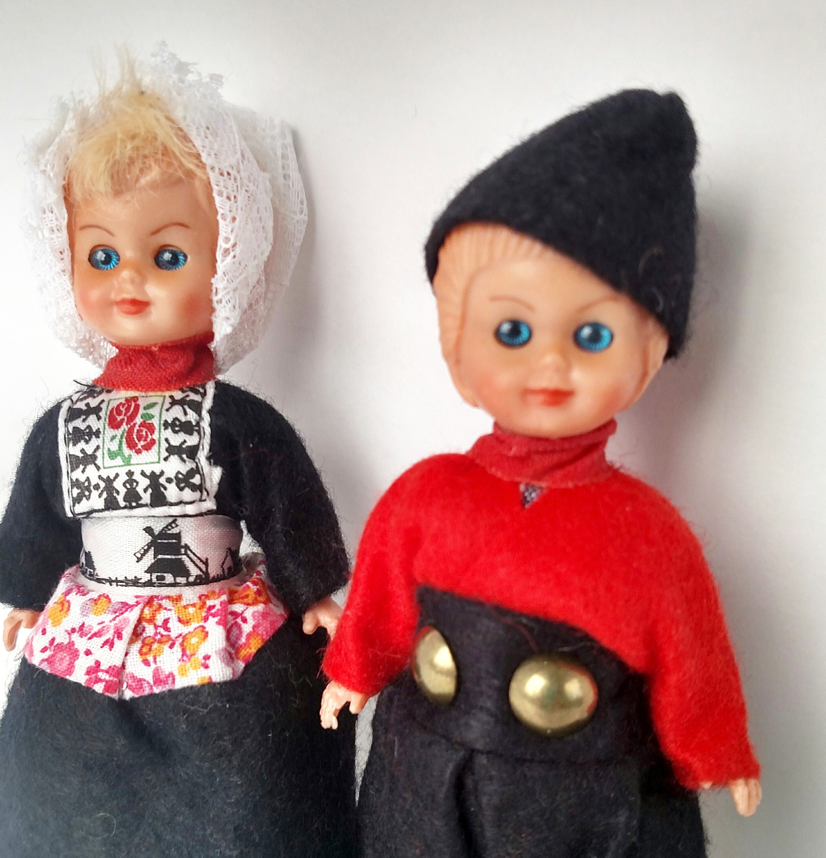 Vintage Dutch Boy and Girl Doll Pair