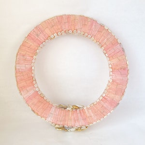 Vintage Button Wreath in Pink, White and Gold 12 Inch Button Decor / Sewing Room Wreath image 10