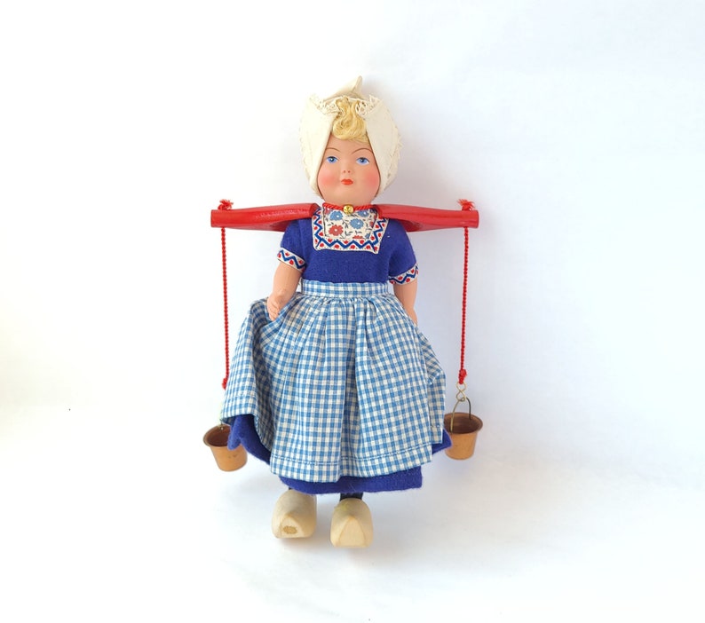 Vintage Dutch Girl Milkmaid Doll by Dovina Dolls Vintage Dutch Doll / Vintage Doll / Milkmaid Doll / Kitschy Doll / Kitschy Cute image 1