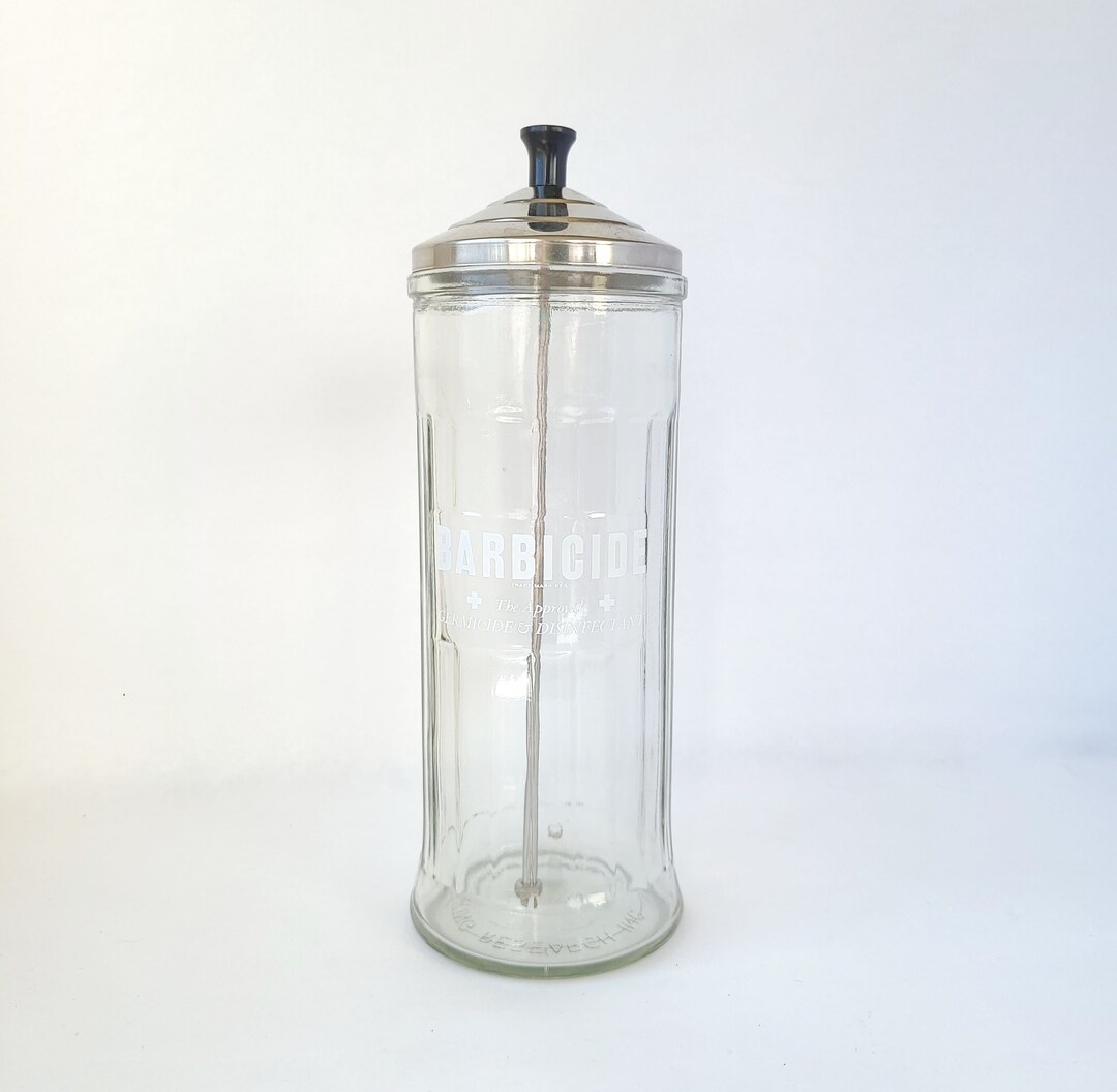 Vintage Barbicide Jar Vintage Barber Decor / Vintage Container Etsy