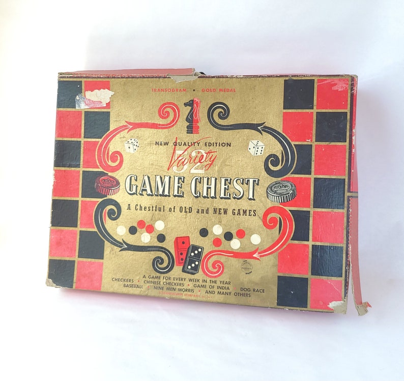 Vintage 1950's 52 Variety Game Chest by Transogram Company Vintage Game Set / Vintage Board Game / Vintage Toy image 2