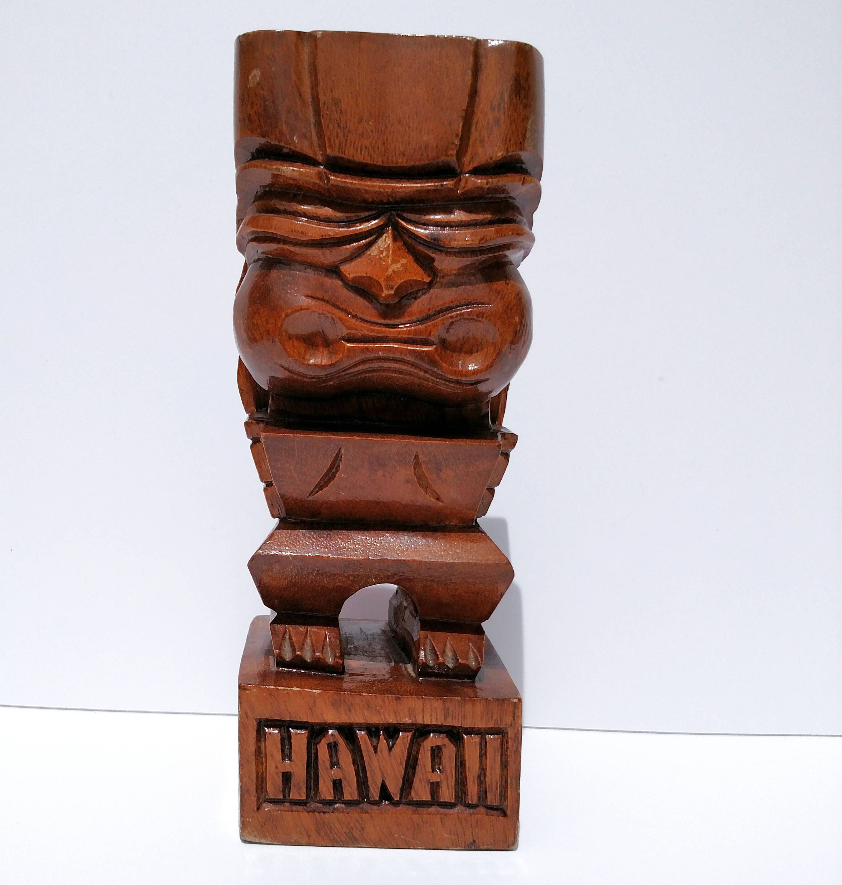 Vintage 1960's Wooden Tiki Figure from Hawaii