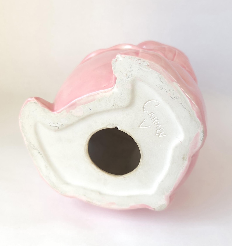 Vintage Large Ceramic Piggy Bank with Bowtie: Kitschy Decor image 10