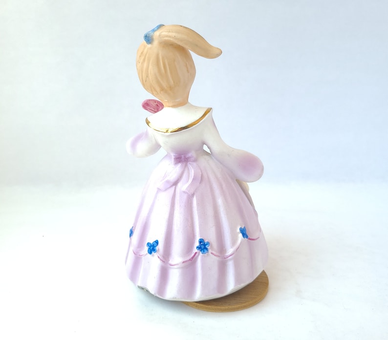 Vintage Schmid Bros Birthday Girl Musical Figurine in Purple Vintage Figurine / Kitschy Cute / Vintage Birthday / Vintage Kitsch image 5