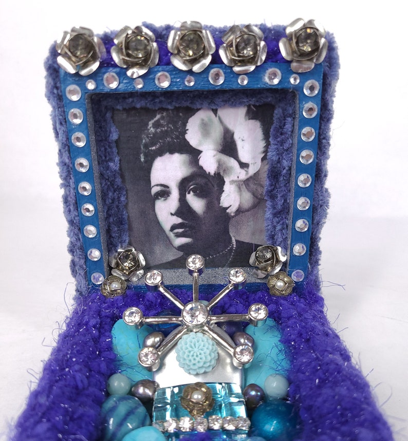 Billie Holiday Altar Shrine Box One of A Kind / Mixed Media Assemblage / Altar Box / Lady Sings The Blues image 4