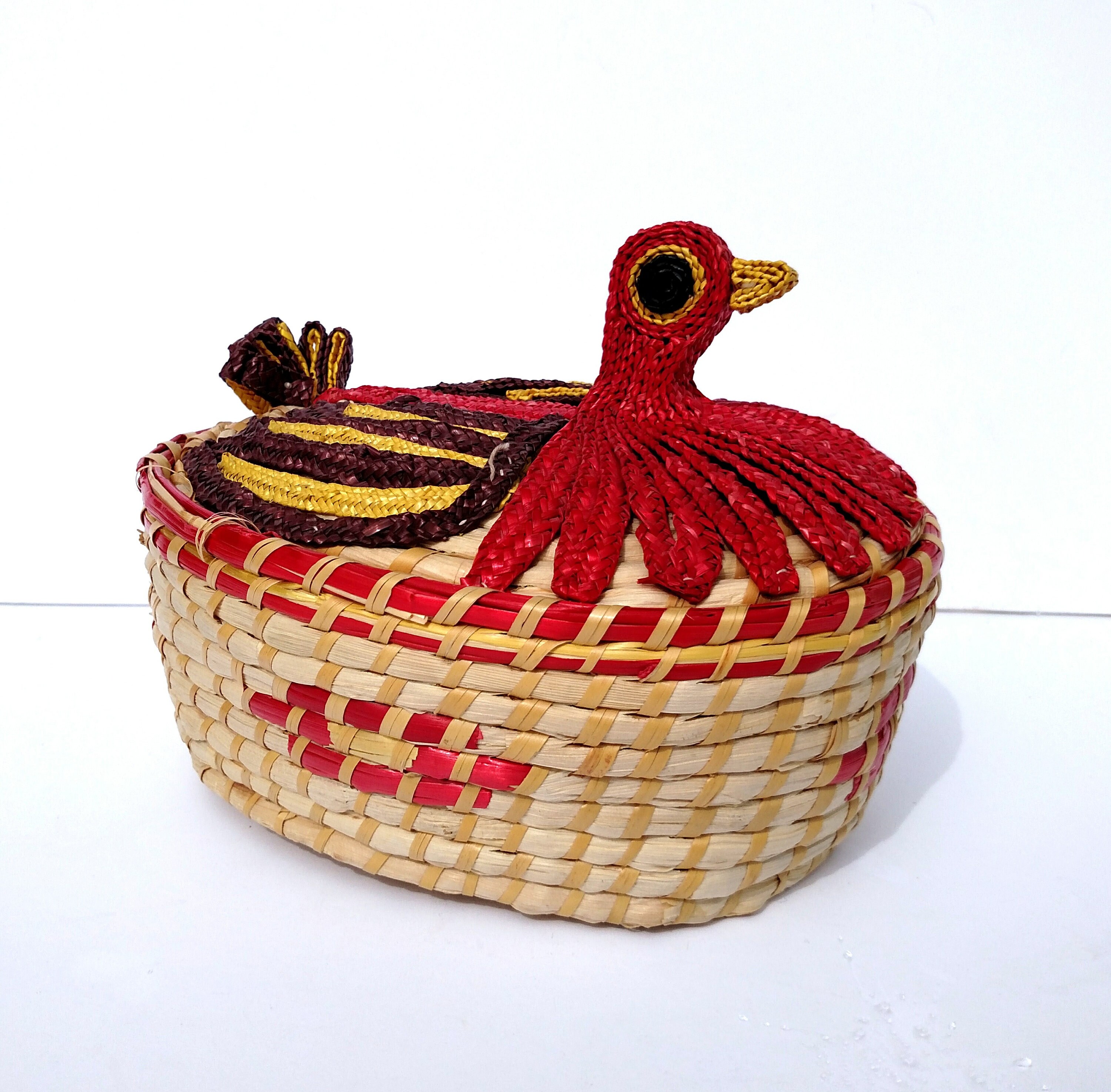 Vintage Colorful Turkey Basket Kitschy Kitchen