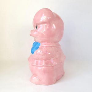 Vintage Large Ceramic Piggy Bank with Bowtie: Kitschy Decor image 4