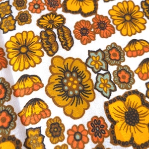 Vintage Dupont Savalux Screen Print Floral Fabric 62 x 49 Groovy Fabric / Retro Fabric / Vintage Fabric image 10