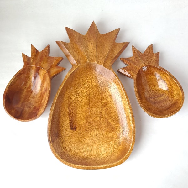Wood Pineapple Bowl Etsy