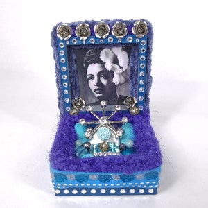 Billie Holiday Altar Shrine Box One of A Kind / Mixed Media Assemblage / Altar Box / Lady Sings The Blues image 2