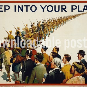 Imprimible Vintage Propaganda Poster Archivo Descargable (Adecuado para la Pandemia!) - Paso a su lugar - Formato JPG