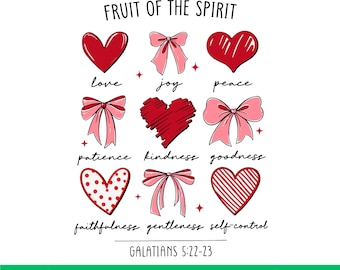 Fruit of The Spirit Christian Hearts Galatians 5:22-23 png