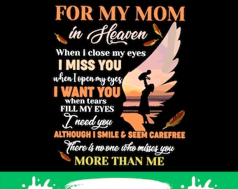 Mom In Heaven PNG, Memorial SVG Design (Digital Download)
