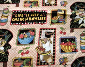 ME Life is Just a Chair of Bowlies rare and hard to find pink print fabric  1 1/2 YDS