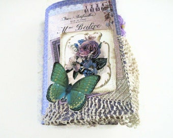 Lavender and Lace Themed Junk Journal Handmade