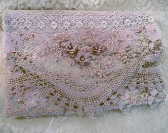 Decorated LAce Journal Cover Envelope, Journal JAcket