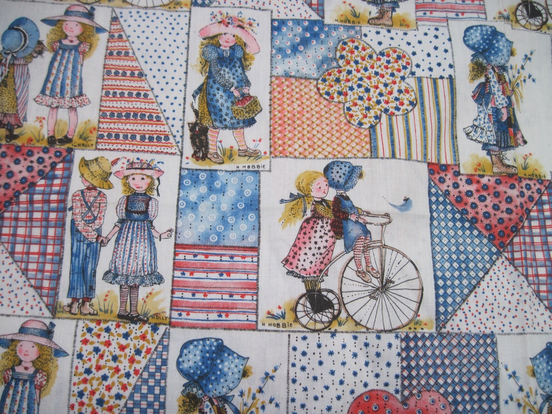Holly Hobbie Vintage Fabric Print by Manes Company 1/2 YD Etsy