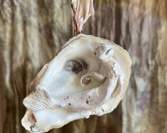 M E R F O L K Handmade Oyster Fae Ornament – Wild Shell & Clay, Nordic Folklore Spirit
