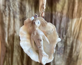 M E R F O L K Handmade Oyster Fae Ornament – Wild Shell & Clay, Nordic Folklore Spirit