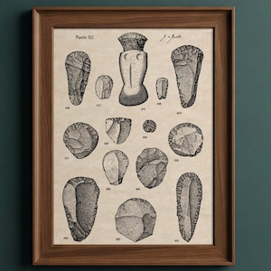 Afdrukbare poster schrapers uit het stenen tijdperk – Archeologiecadeaus en wanddecoratie