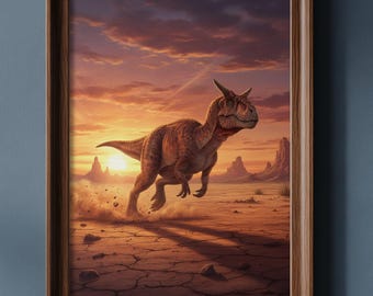 Carnotaurus Dinosaur Paleoart Print : Paleontology decor