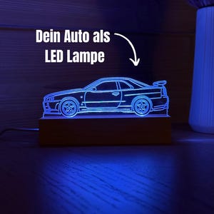 Personalized Silhouette LED Car Lamp - Gift for Men, Car Enthusiasts, Tuning
