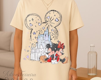 Watercolor Disney Castle Shirt, Disney Vacation Shirt, Mickey Minnie Mouse, Magic Kingdom Family Shirt, Retro Disney Shirt.