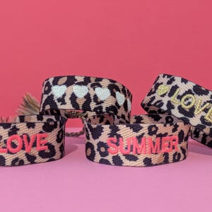 Bracelet brodé Léopard