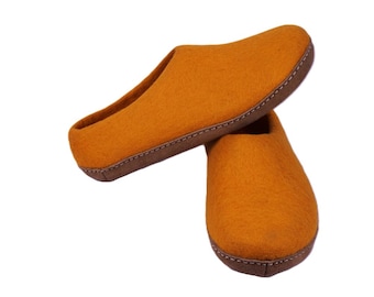 Felt | Merino Wool Slippers | Slip-On | Shoes | Suede Sole | Adult | Unisex