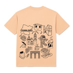 Guanajuato Mexico cultural icons clipart design featuring famous mummies, Callejón del Beso, cathedral, and cable car. Ideal SVG, PNG sublimation file for digital download, Mexican heritage art, crafts, and travel projects