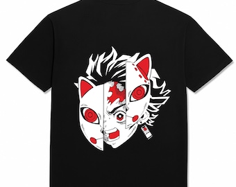 Tanjiro Kamado Demon Slayer SVG PNG, Anime Mask Split Face Fan, Tanjiro svg, demon slayer t shirts design, Anime Sticker, anime lover gift